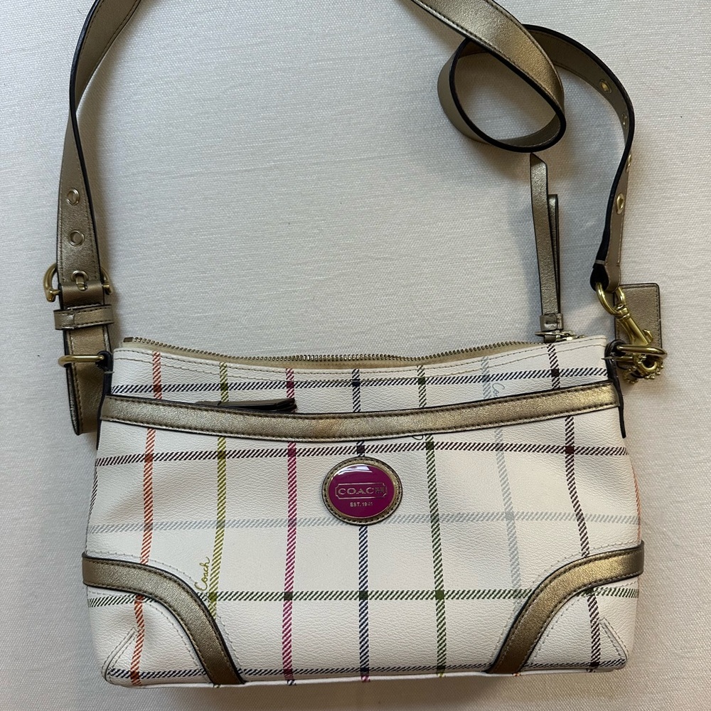 Coach Multicolor Plaid Crossbody Bag